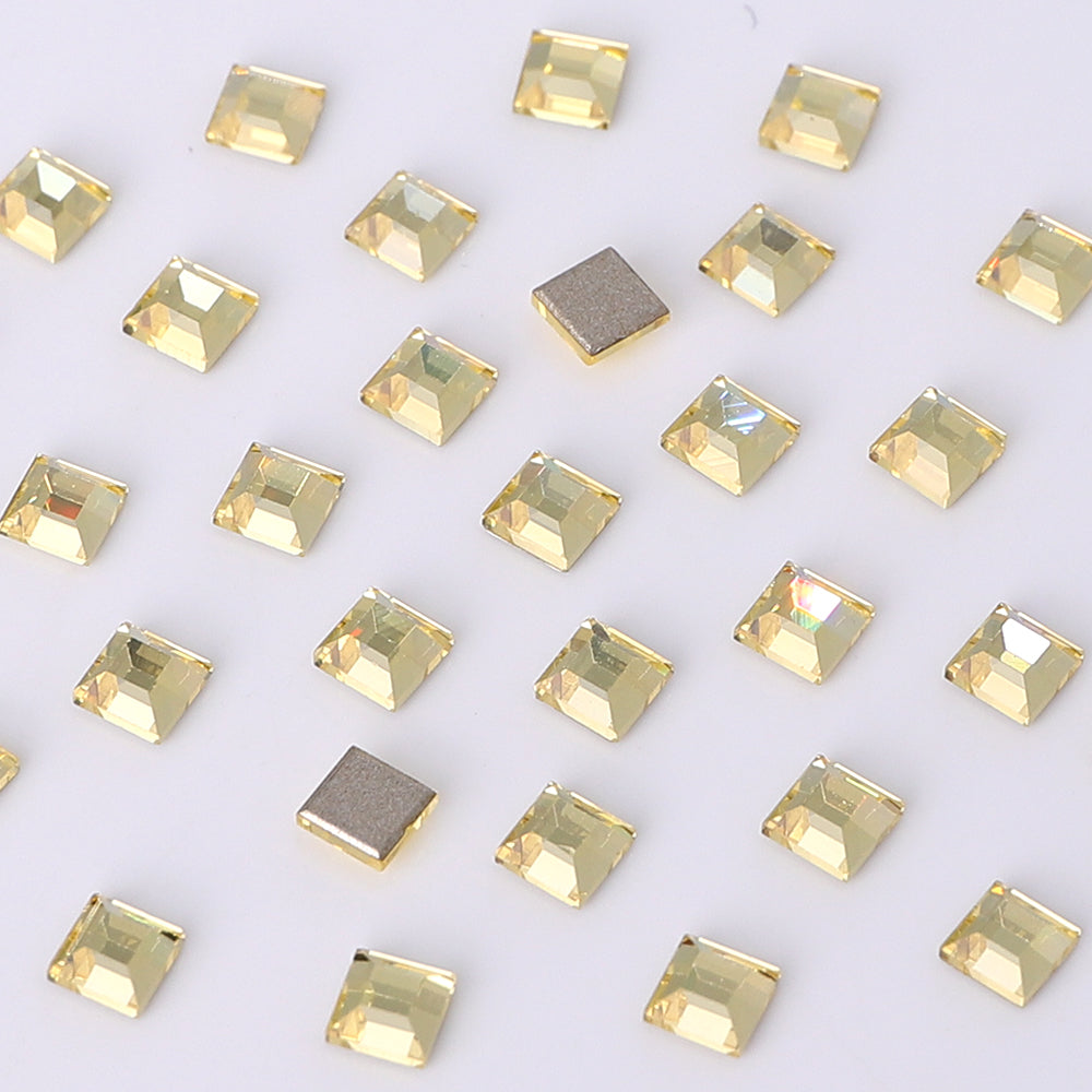 Square Shape Multi Colors Small Size Glass Beveled Flat Back Fancy Rhinestones For Nail Art