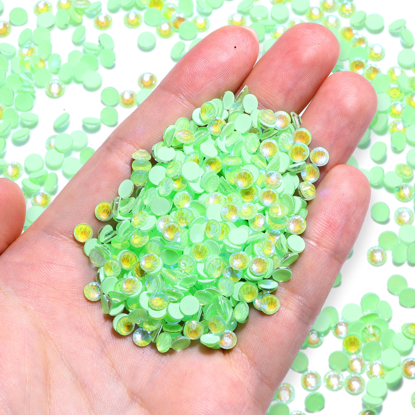 Neon Mint Mambo AB Glass FlatBack Neon Rhinestones