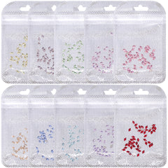 Rhombus Shape Multi Colors Small Size Glass Beveled Flat Back Fancy Rhinestones For Nail Art