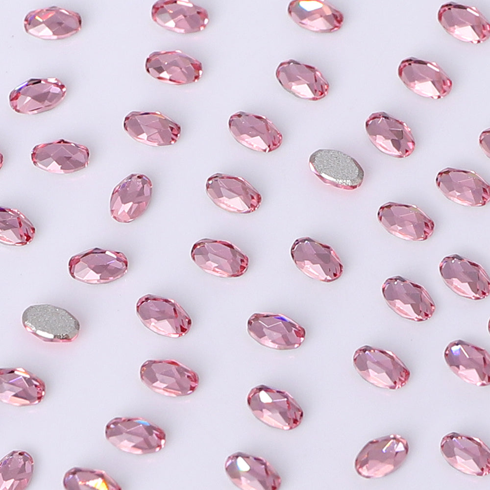 Oval Shape Multi Colors Small Size Glass Beveled Flat Back Fancy Rhinestones For Nail Art