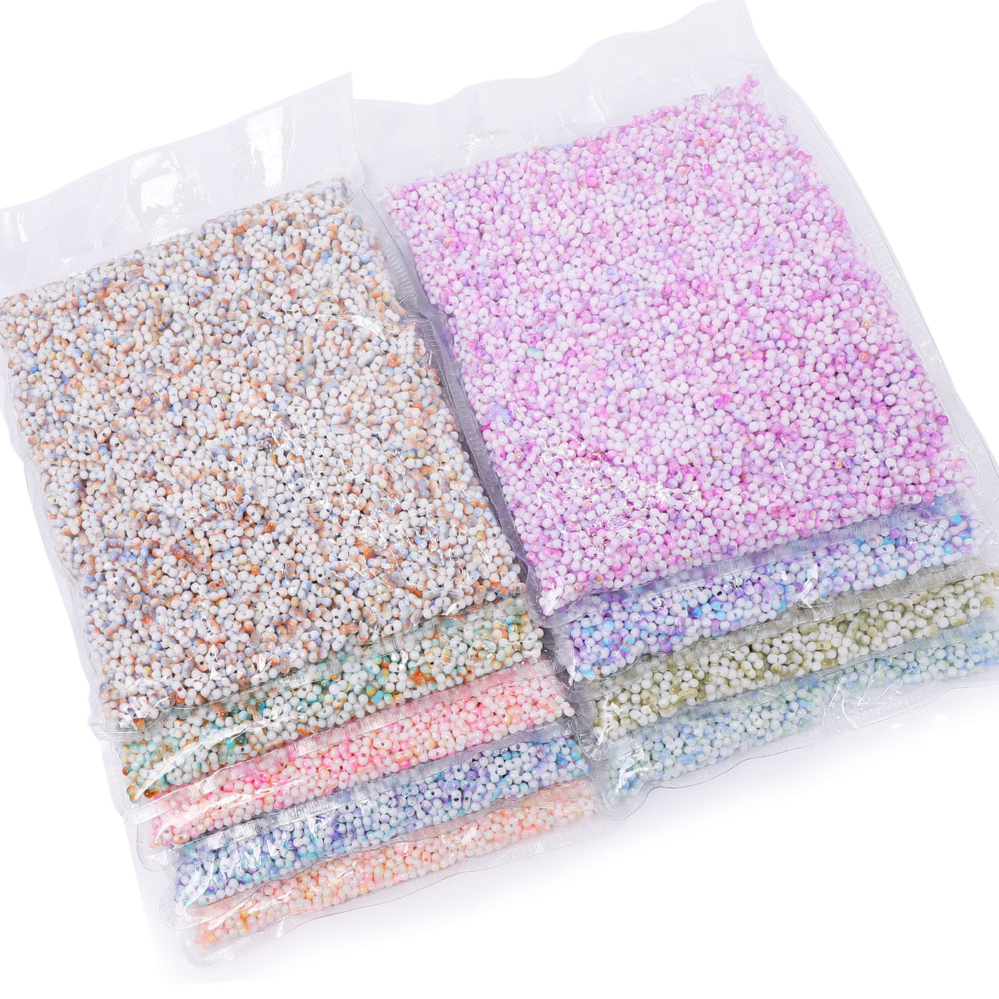 Various Colors Rainbow Effect Peanut Beads Shape Glass Seed Beads In Bulk Package