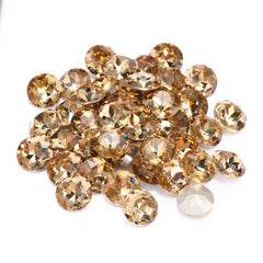 Light Smoked Topaz Gemstone Flower Shape High Quality Glass Pointed Back Fancy Rhinestones