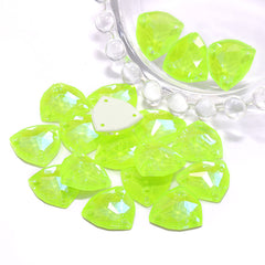 Electric Neon Jonquil Trilliant Shape High Quality Glass Sew-on Rhinestones