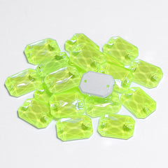 Electric Neon Jonquil Octagon Shape High Quality Glass Sew-on Rhinestones