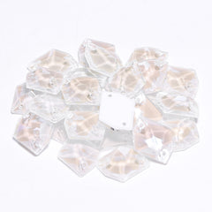 Electric Neon White Cosmic Shape High Quality Glass Sew-on Rhinestones