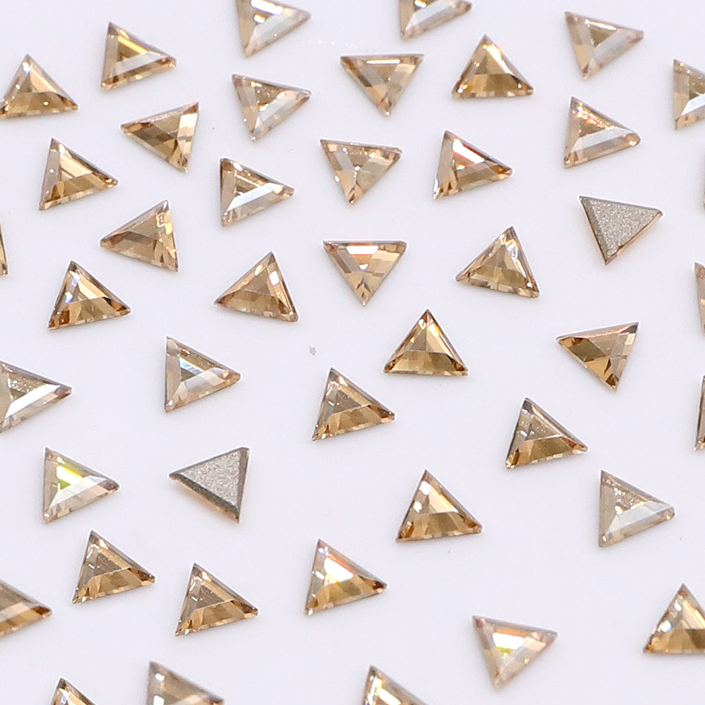 Triangle Shape Multi Colors Small Size Glass Beveled Flat Back Fancy Rhinestones For Nail Art