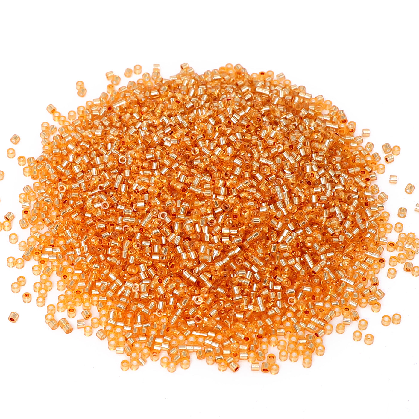 Transparent Silver-lined Light Orange Yellow Color Hight Quality Glass Cylinder Seed Beads 1.6 MM Size GY2008