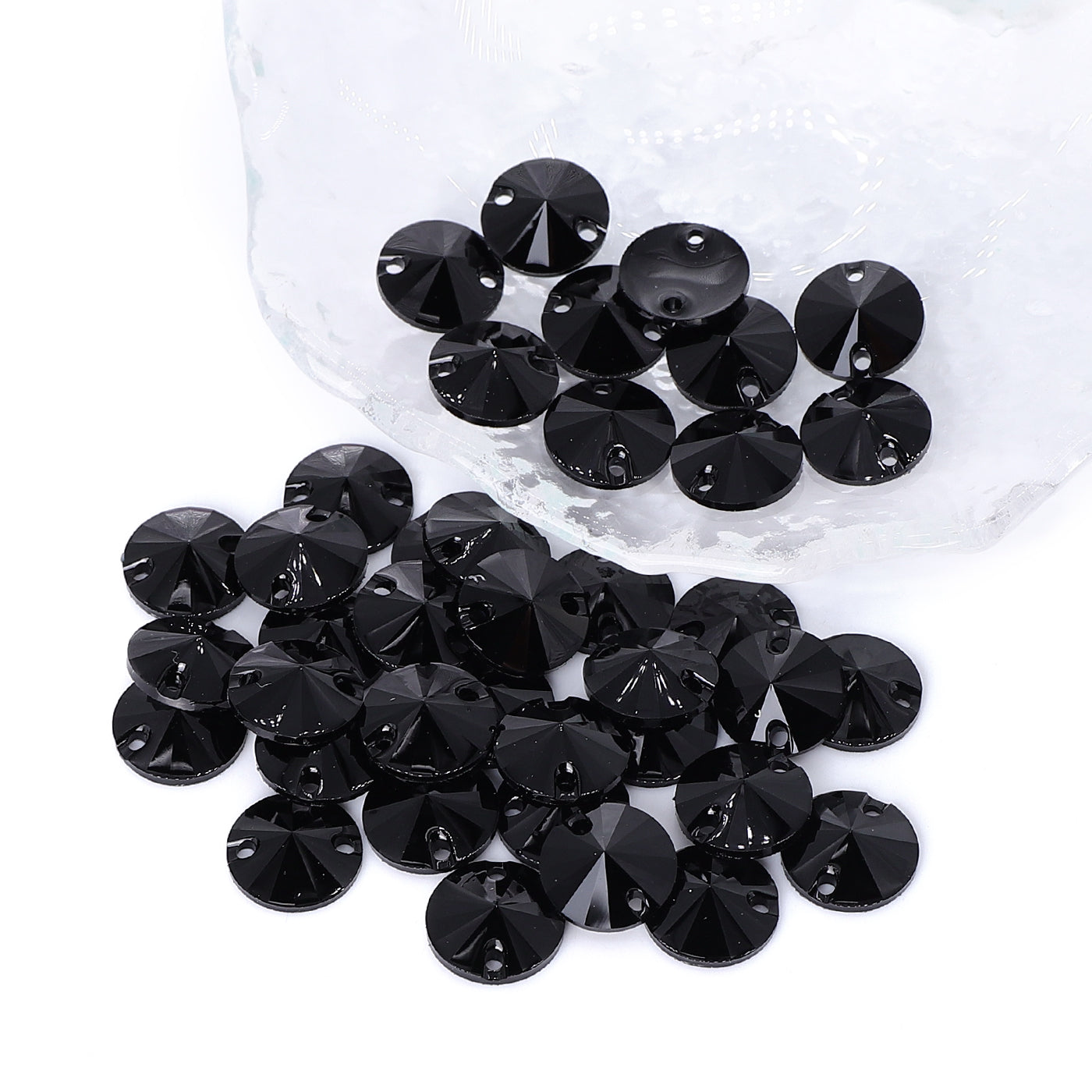 Rivoli Black Resin Sew-on Rhinestones For Dance Costume