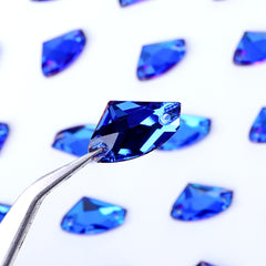 Bermuda Blue Galactic Shape High Quality Glass Sew-on Rhinestones