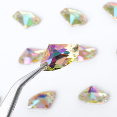 Luminous Green Galactic Shape High Quality Glass Sew-on Rhinestones