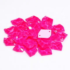 Electric Neon Fuchsia Cosmic Shape High Quality Glass Sew-on Rhinestones