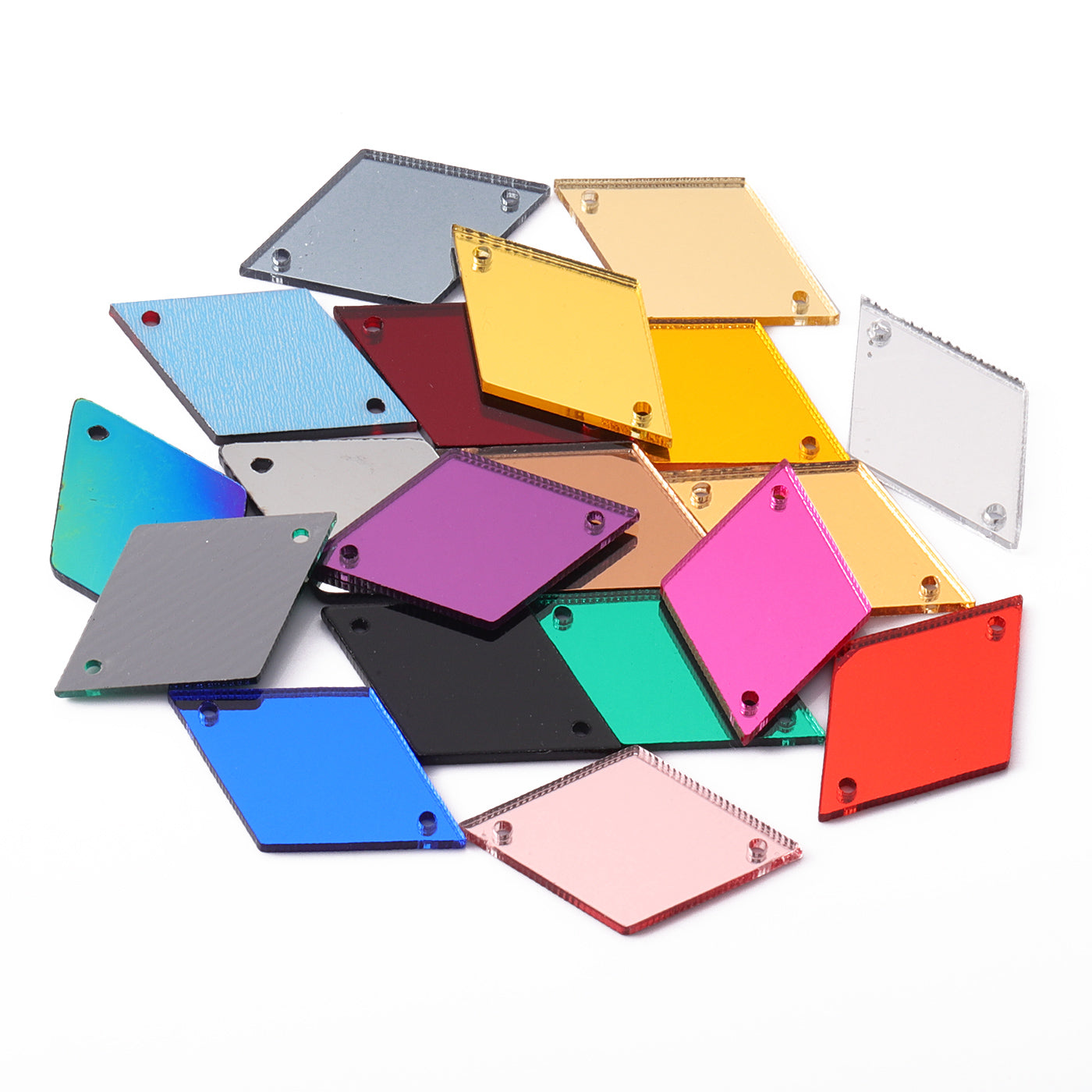 Rhombus Shape Multi Colors Acrylic Sew-on Mirror For Dance Costume WholesaleRhinestone