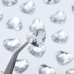 Silver Shade Heart Shape High Quality Glass Sew-on Rhinestones WholesaleRhinestone