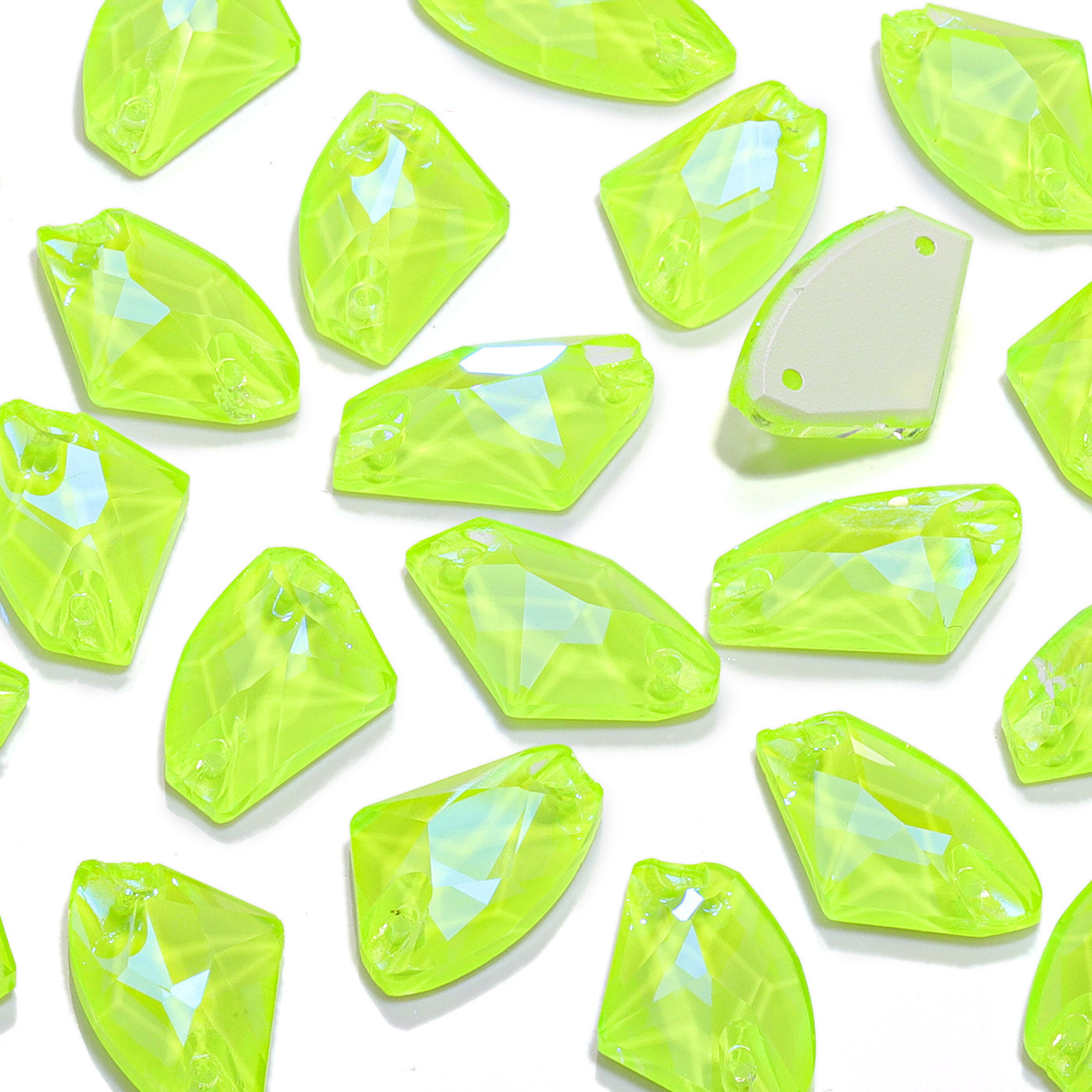 Electric Neon Jonquil Galactic Shape High Quality Glass Sew-on Rhinestones