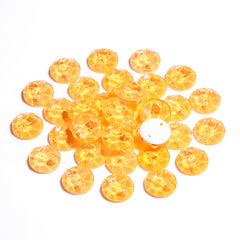 Electric Neon Sunflower XIRIUS Round Shape High Quality Glass Sew-on Rhinestones