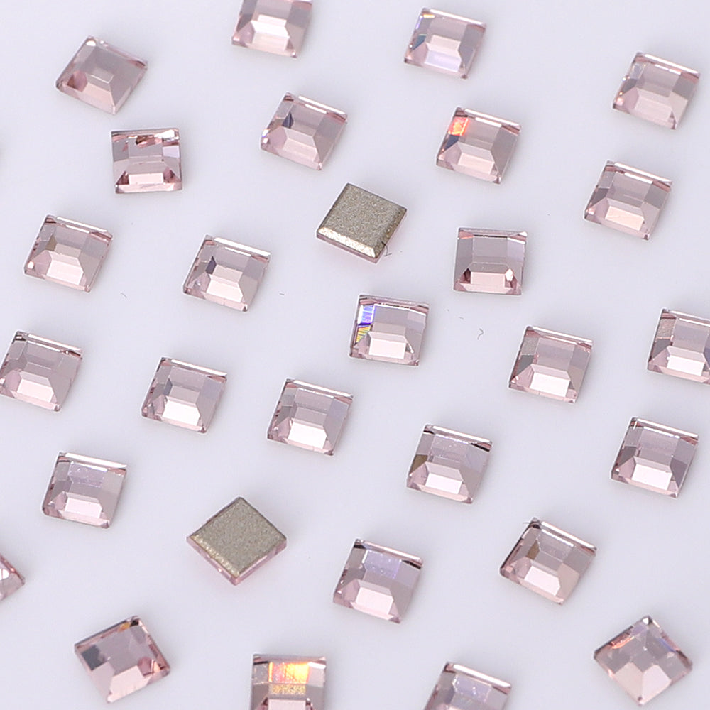 Square Shape Multi Colors Small Size Glass Beveled Flat Back Fancy Rhinestones For Nail Art