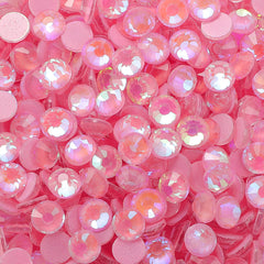 Mocha Shimmer Lt Pink Glass Flat Back Rhinestones