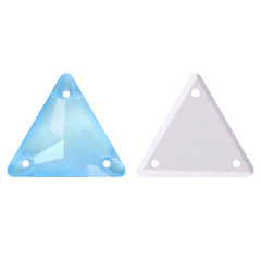 Electric Neon Aquamarine Triangle Shape High Quality Glass Sew-on Rhinestones