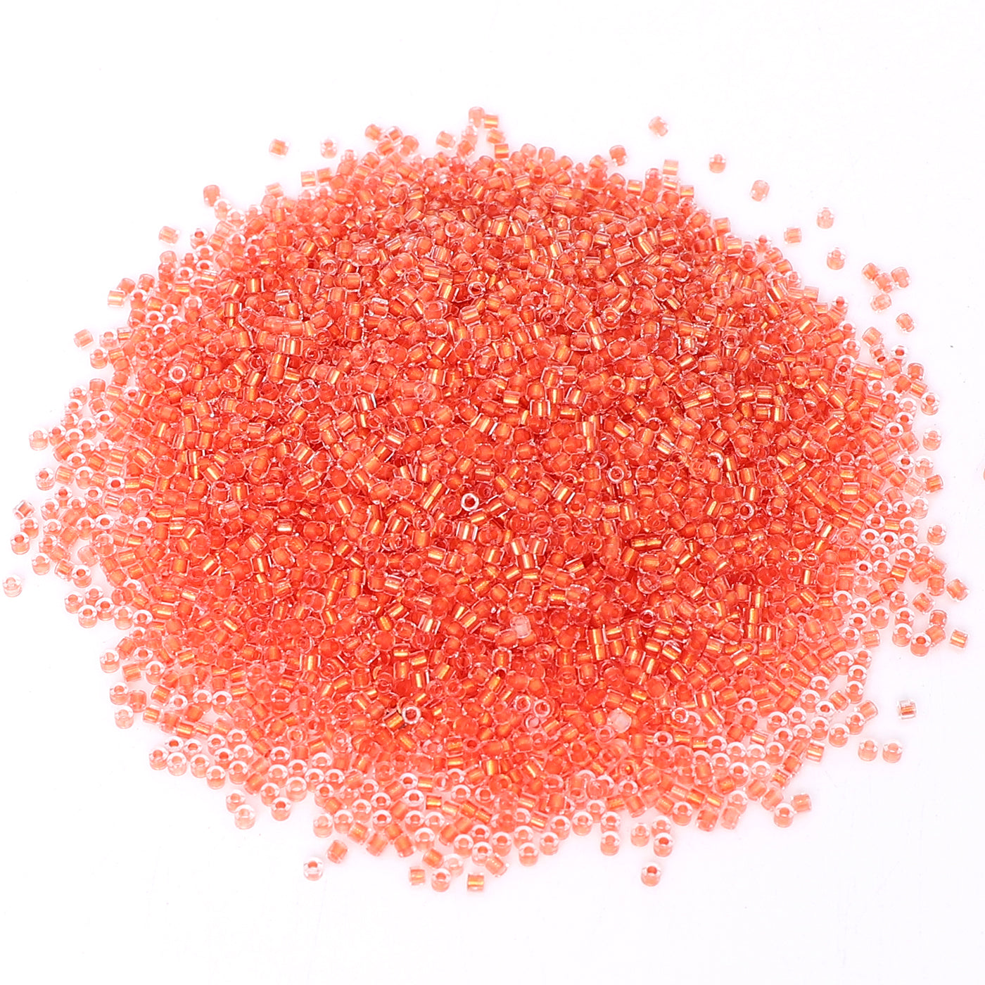 Transparent Color Lined Orange Hight Quality Glass Cylinder Seed Beads 1.6 MM Size DJS5004 WholesaleRhinestone