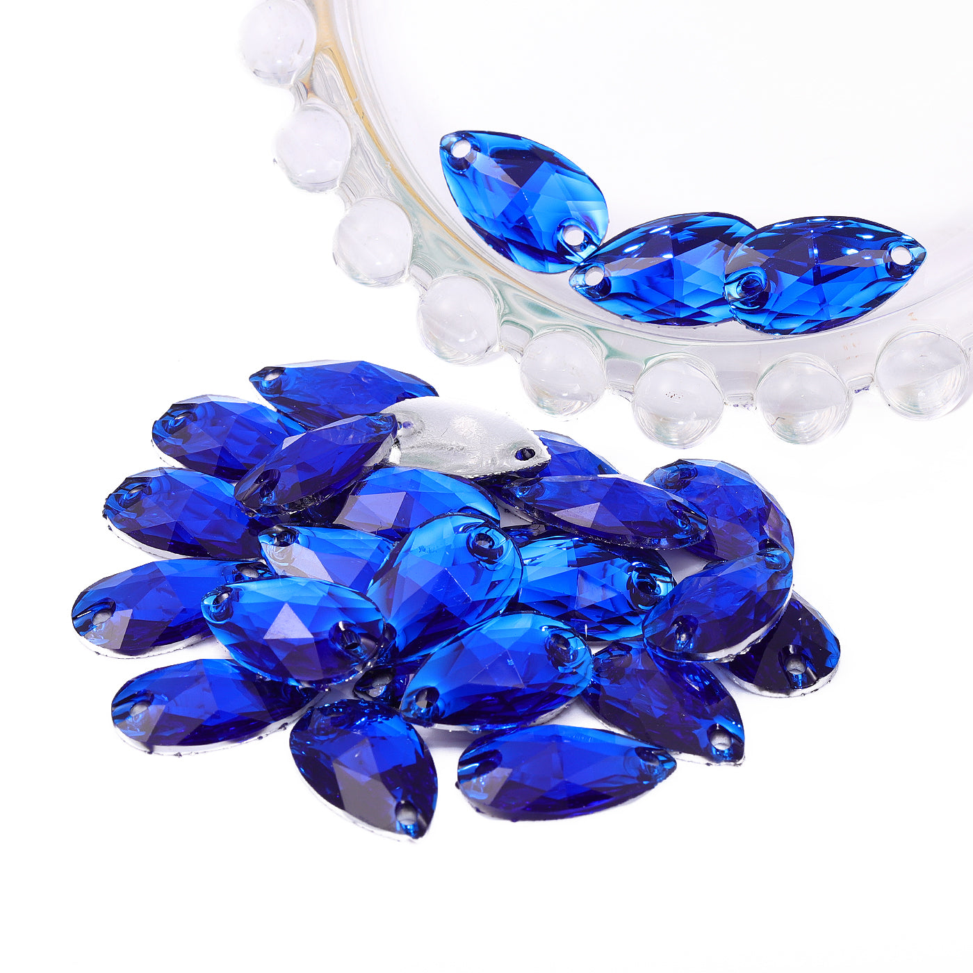 Drop Sapphire Resin Sew-on Rhinestones For Dance Costume