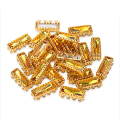 Light Topaz Princess Baguette Shape High-Quality Glass Sew-on Nest Hollow Claw Rhinestones