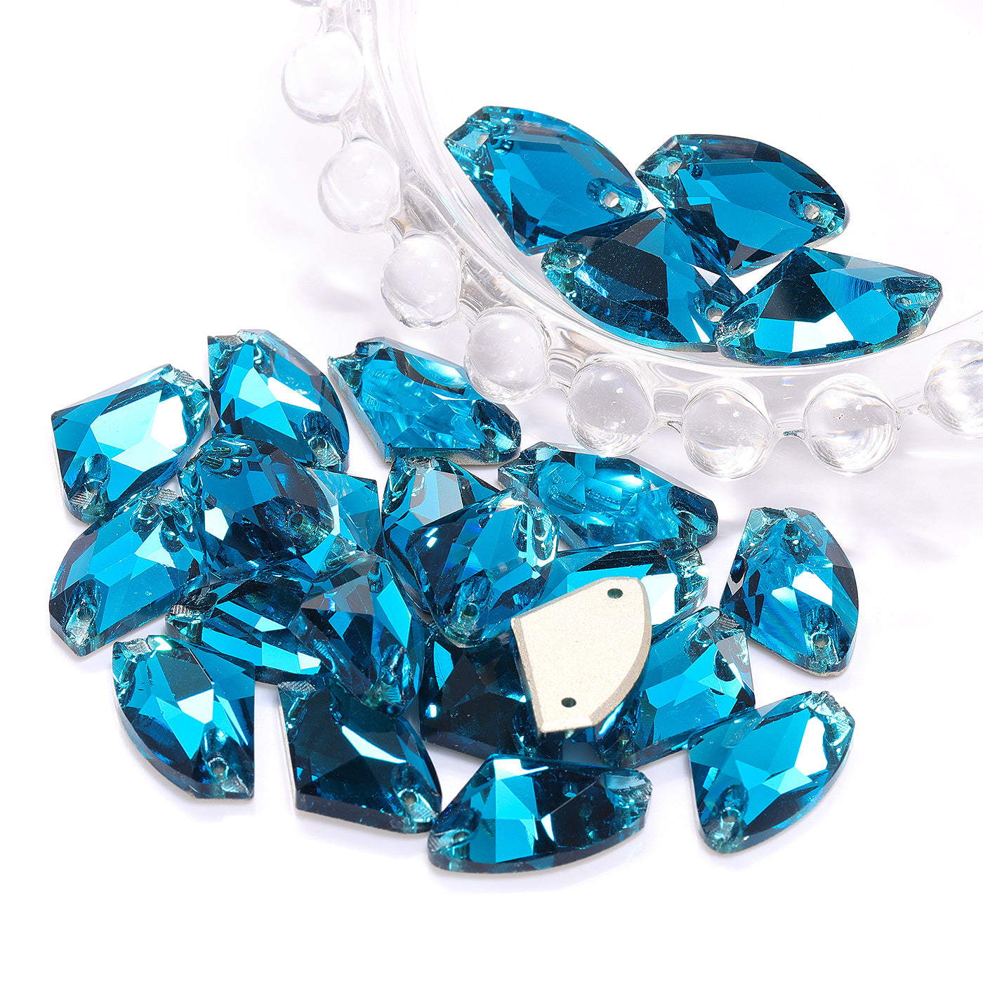 Indicolite Galactic Shape High Quality Glass Sew-on Rhinestones