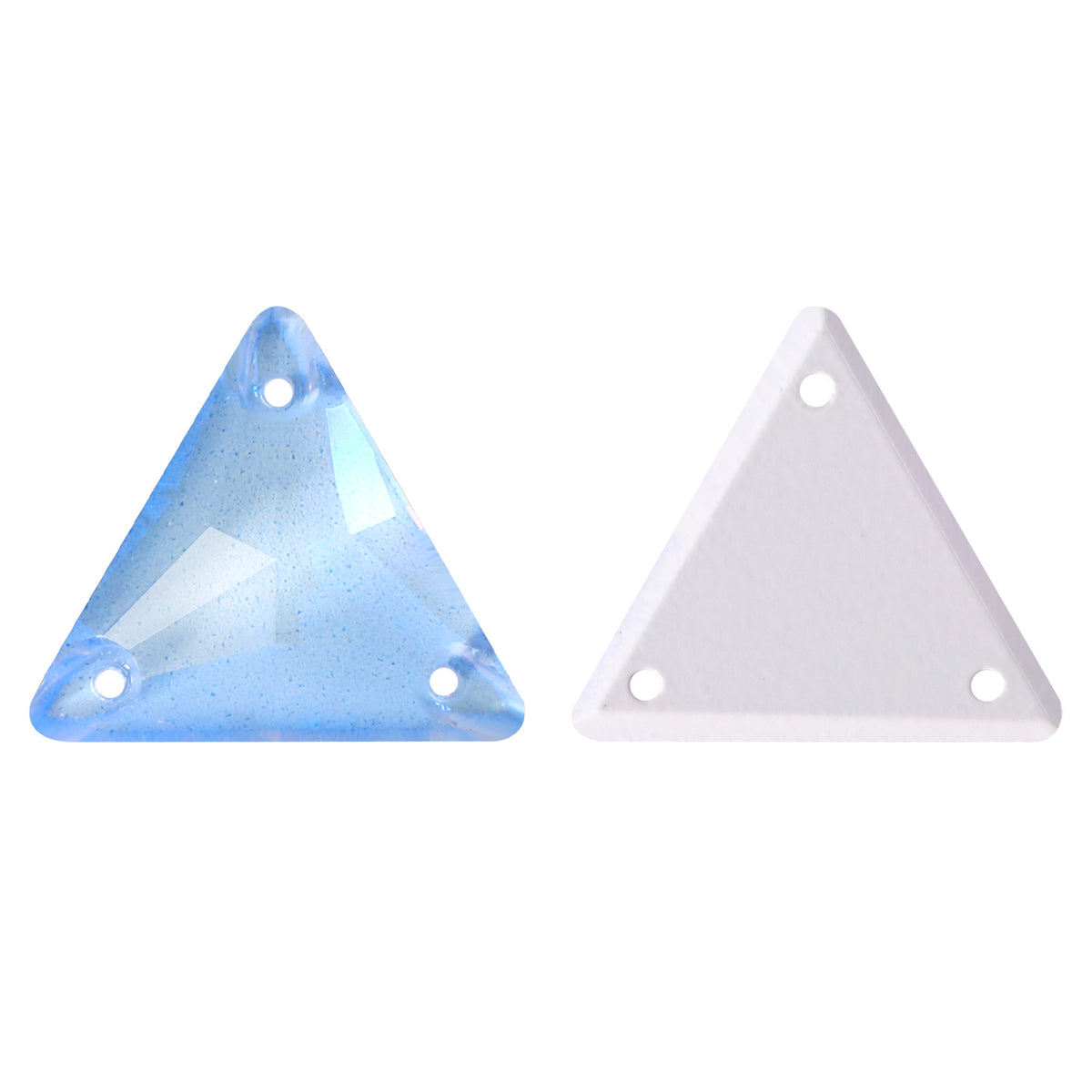 Electric Neon Light Blue Triangle Shape High Quality Glass Sew-on Rhinestones