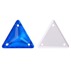 Electric Neon Blue Triangle Shape High Quality Glass Sew-on Rhinestones