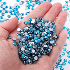 Star Indicolite Glass FlatBack Rhinestones Silver Back