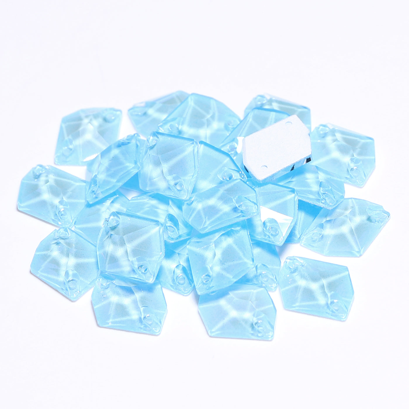 Electric Neon Aquamarine Cosmic Shape High Quality Glass Sew-on Rhinestones