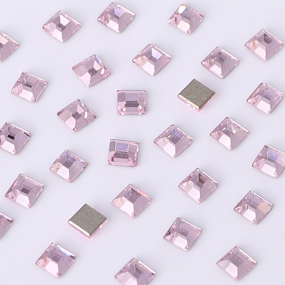 Square Shape Multi Colors Small Size Glass Beveled Flat Back Fancy Rhinestones For Nail Art