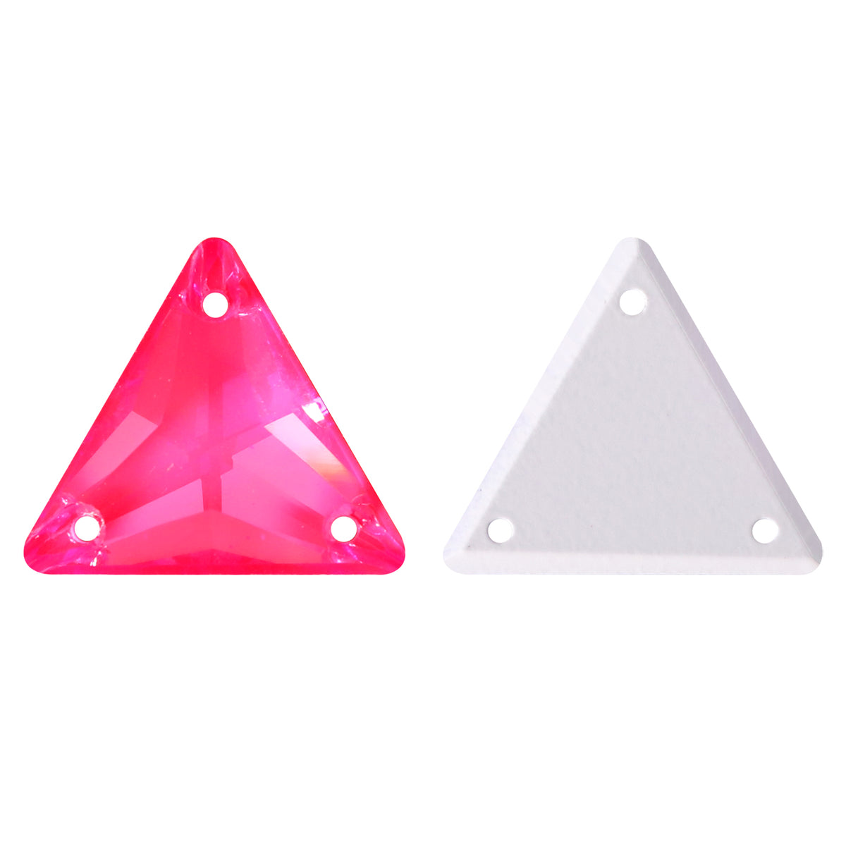 Electric Neon Fuchsia Triangle Shape High Quality Glass Sew-on Rhinestones