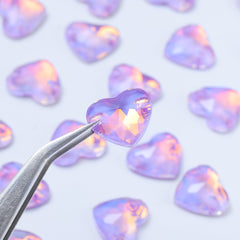 Lavender AM Heart Shape High Quality Glass Sew-on Rhinestones