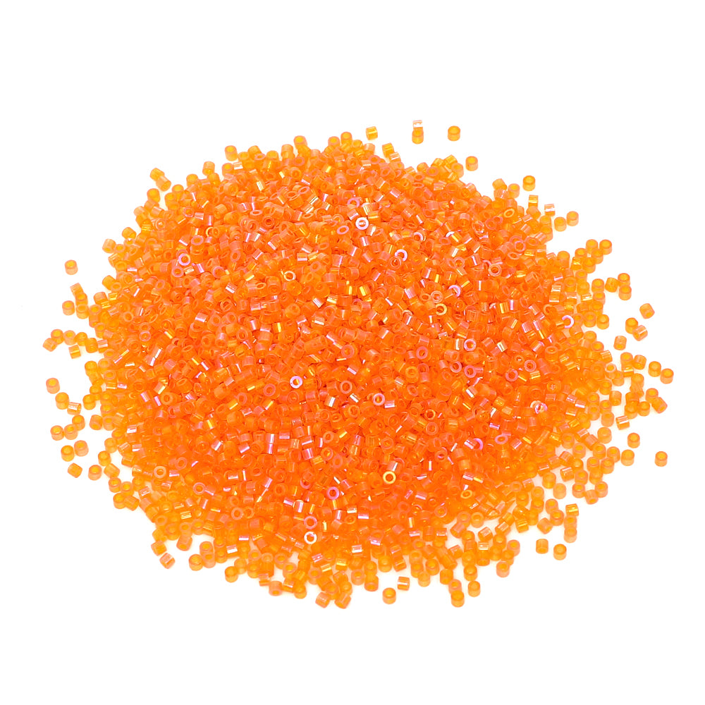 Transparent Rainbow Light Orange Yellow Color Hight Quality Glass Cylinder Seed Beads 1.6 MM Size BS1020