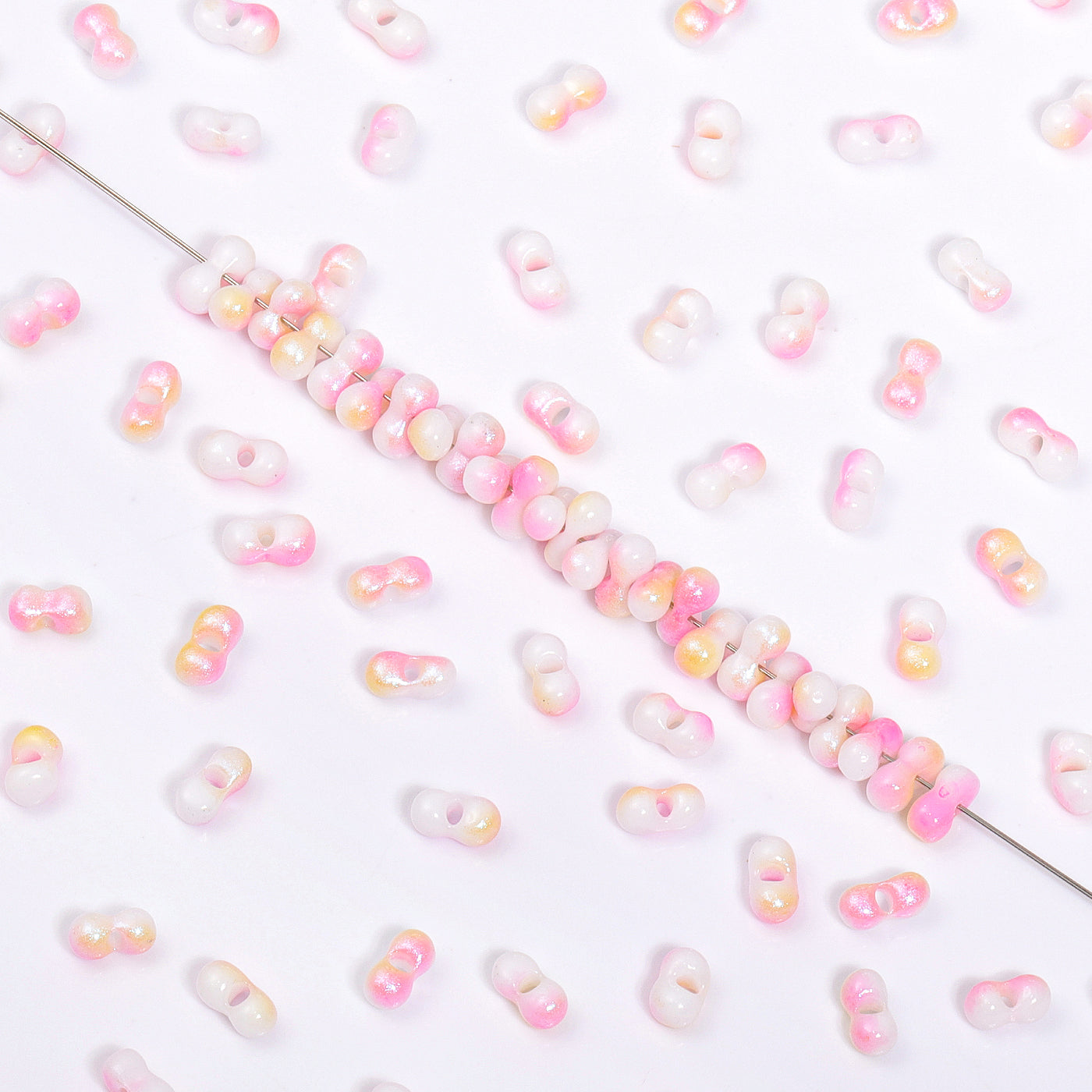 RNB013 Rainbow Effect Peanut Beads Shape Glass Seed Beads