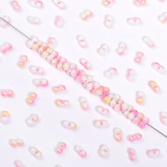 RNB013 Rainbow Effect Peanut Beads Shape Glass Seed Beads