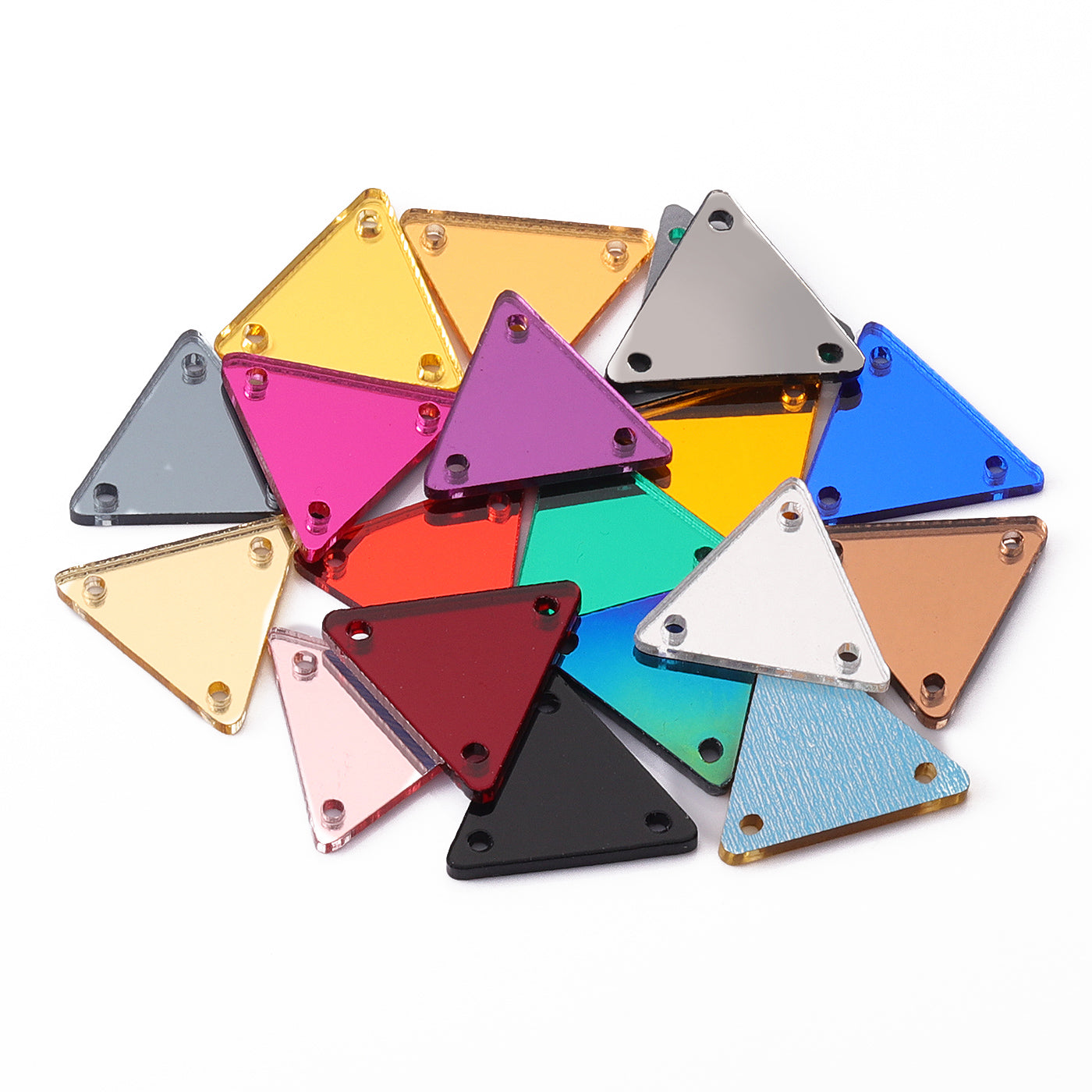 Triangle Shape Multi Colors Acrylic Sew-on Mirror For Dance Costume