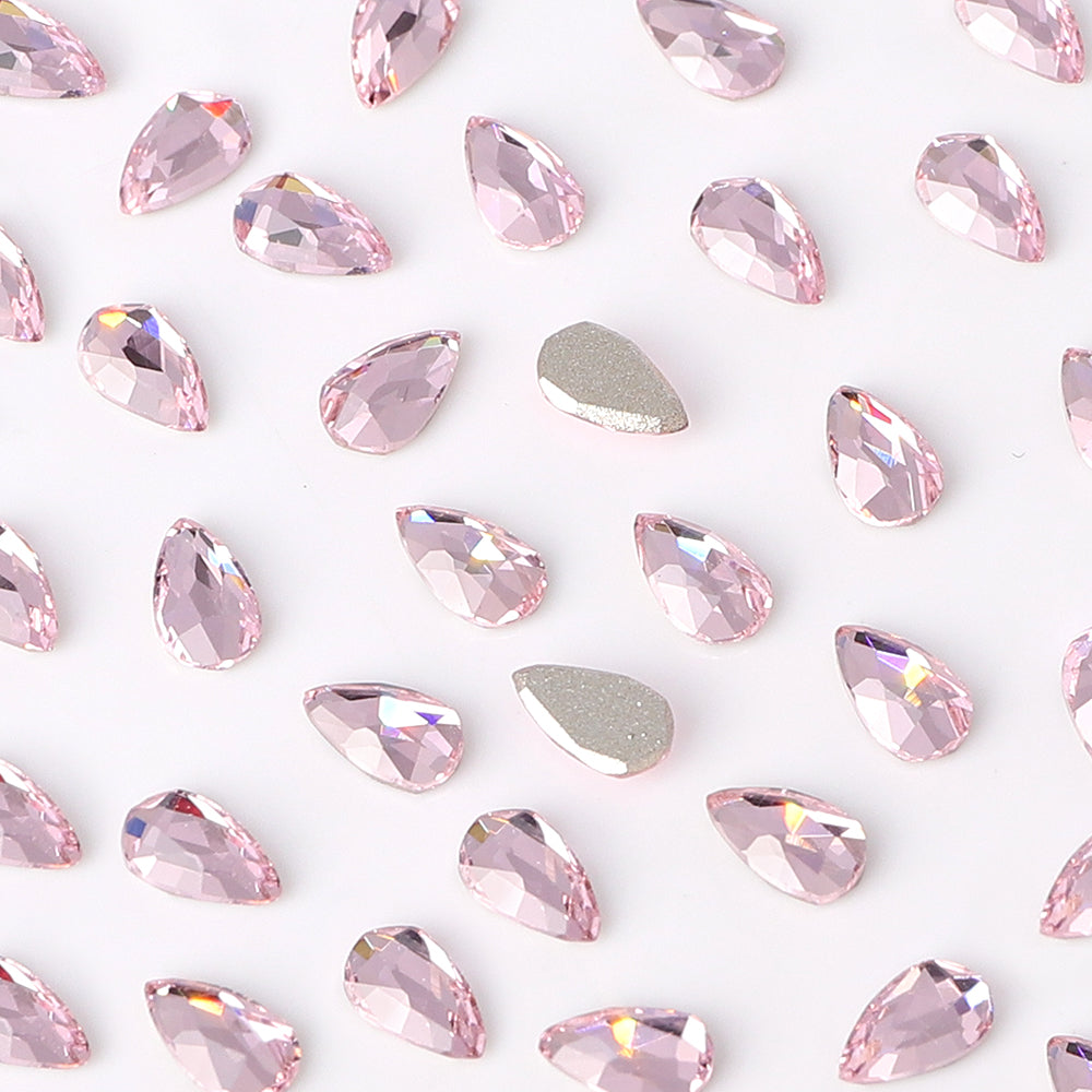 Raindrop Shape Multi Colors Small Size Glass Beveled Flat Back Fancy Rhinestones For Nail Art