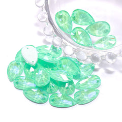 Electric Neon Greenwrap Drop Shape High Quality Glass Sew-on Rhinestones