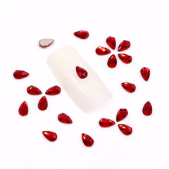 Raindrop Shape Multi Colors Small Size Glass Beveled Flat Back Fancy Rhinestones For Nail Art