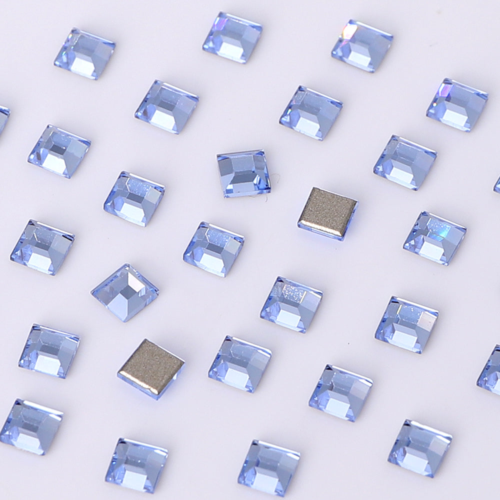 Square Shape Multi Colors Small Size Glass Beveled Flat Back Fancy Rhinestones For Nail Art