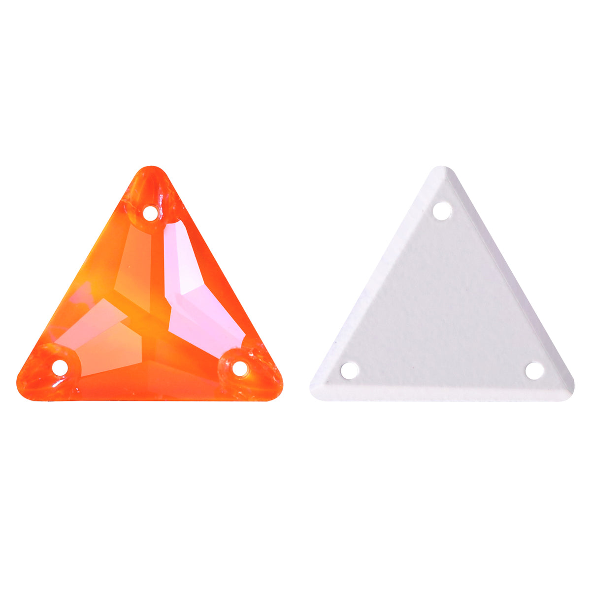 Electric Neon Orange Yellow Triangle Shape High Quality Glass Sew-on Rhinestones