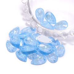 Electric Neon Light Blue Drop Shape High Quality Glass Sew-on Rhinestones