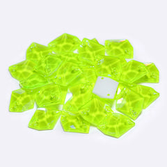 Electric Neon Jonquil Cosmic Shape High Quality Glass Sew-on Rhinestones