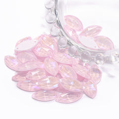 Electric Neon Light Rose Navette Shape High Quality Glass Sew-on Rhinestones