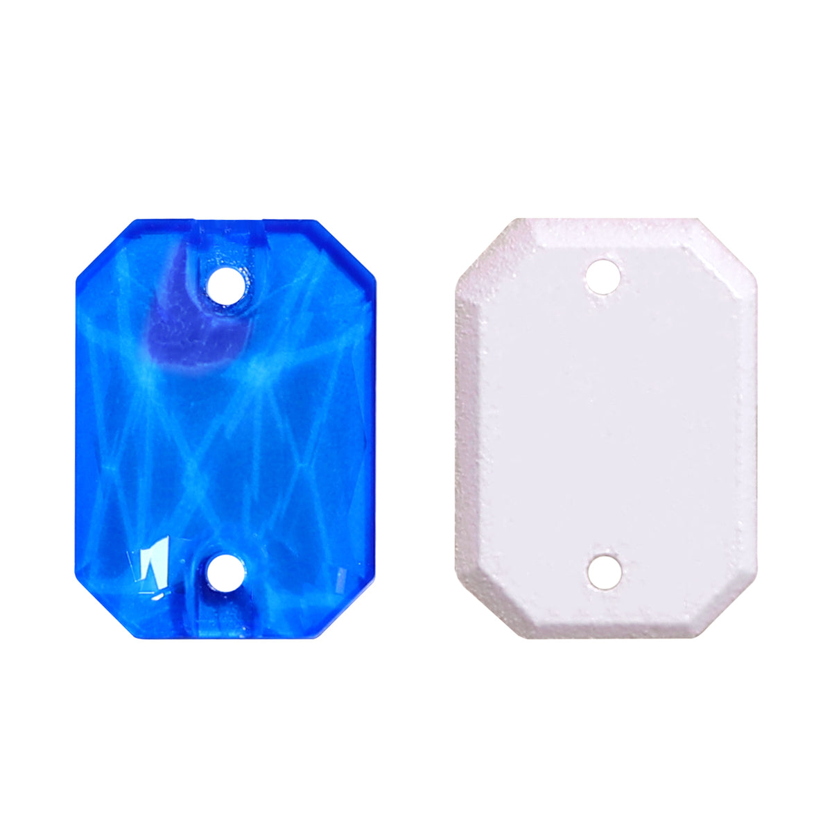 Electric Neon Blue Octagon Shape High Quality Glass Sew-on Rhinestones