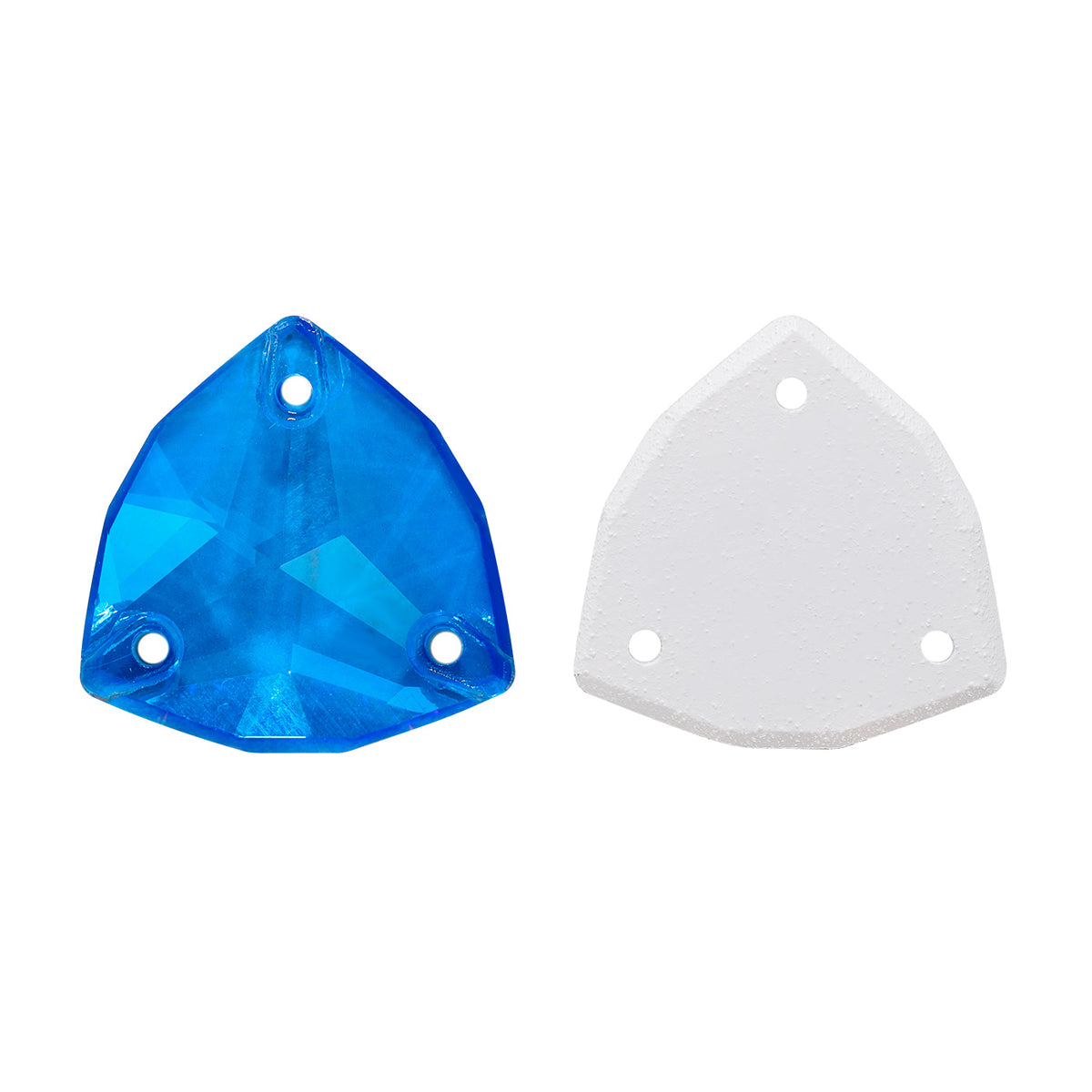 Electric Neon Blue Trilliant Shape High Quality Glass Sew-on Rhinestones