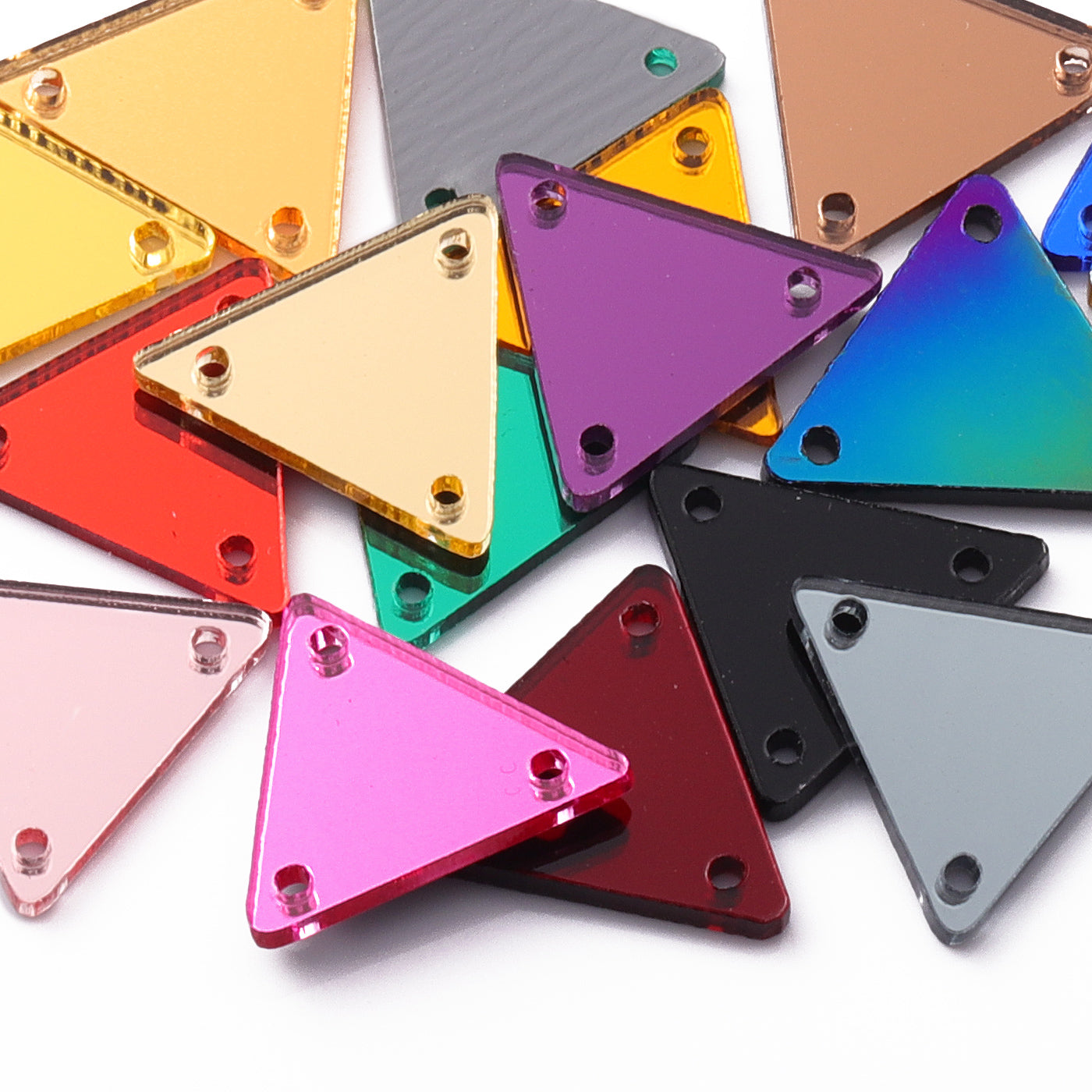 Triangle Shape Multi Colors Acrylic Sew-on Mirror For Dance Costume