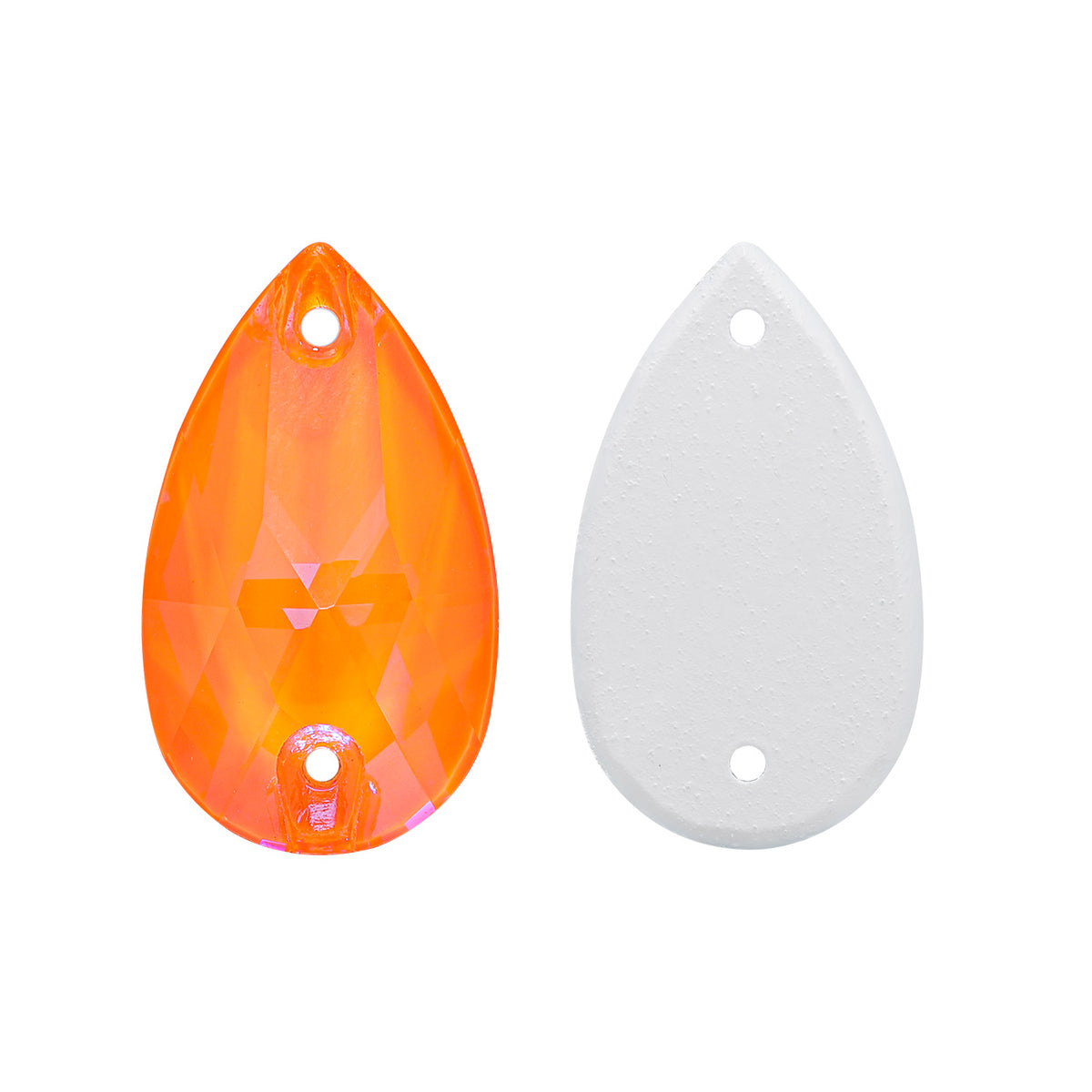Electric Neon Orange Yellow Drop Shape High Quality Glass Sew-on Rhinestones