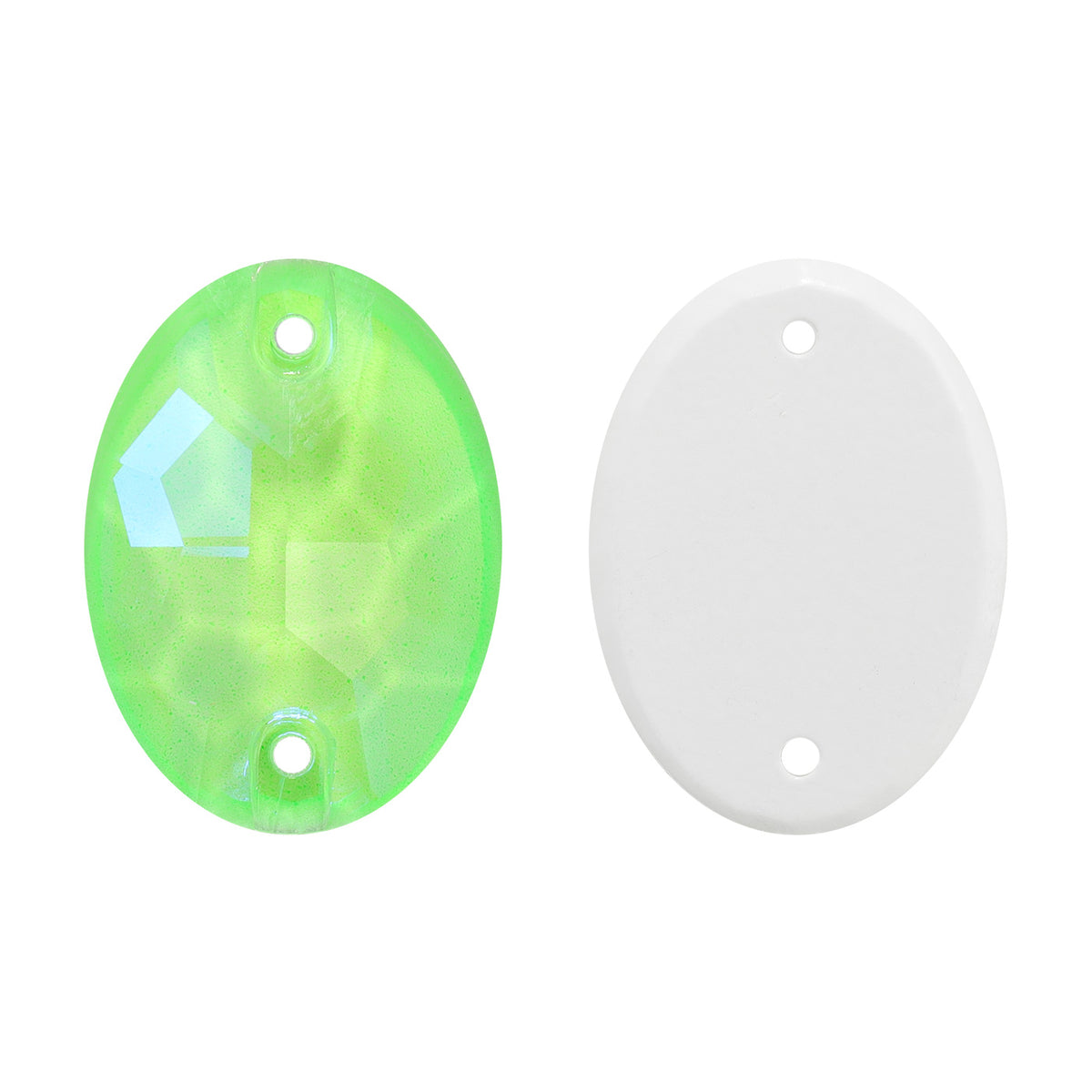 Electric Neon Peridot Oval Shape High Quality Glass Sew-on Rhinestones